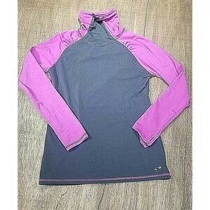 C9 by Champion Fleece Lined Wmns Sz M Top Shirt High Neck, Purple Gray Running